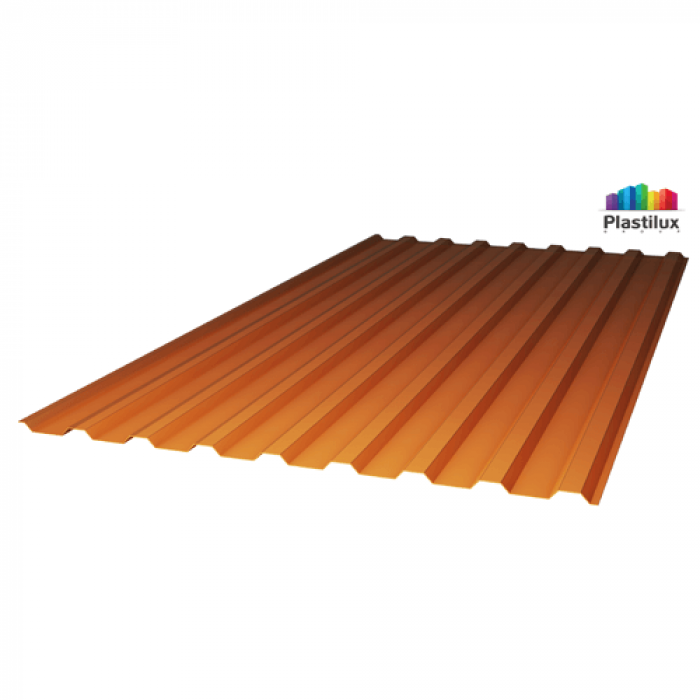 Монолитный профилированный поликарбонат Янтарь 1,15*1,8 м