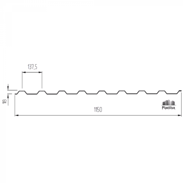 поликарбонат Монолитный профилированный поликарбонат Прозрачный 1,15*3 м